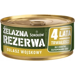 GULASZ WOJSKOWY 300G ŻELAZNA REZERWA 4 LATA TRWAŁOŚCI SOKOŁÓW