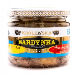 Sardynka w oleju Petropat 280 g wysokobiałkowa Słoik
