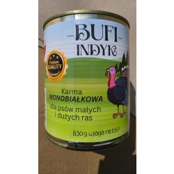 Bufi karma dla psa indyk 830g monobiałkowa puszka