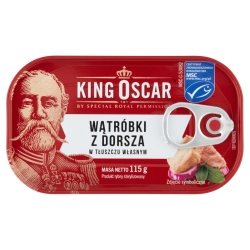 Wątróbki z dorsza w tłuszczu własnym King Oscar 0,115 kg