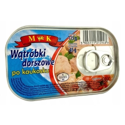 WĄTRÓBKI Z DORSZA PO KAUKASKU OMEGA-3 115g MK 0,115 kg