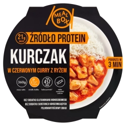Kurczak w czerwonym curry z ryżem 360 g Meal Box Źródło Protein