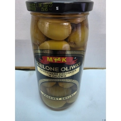 Oliwki greckie zielone nadziewane czosnkiem w zalewie 350g MK