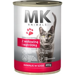 Mokra karma dla kota Medium MK Animals Z wołowiną i wątróbką 0,415 kg