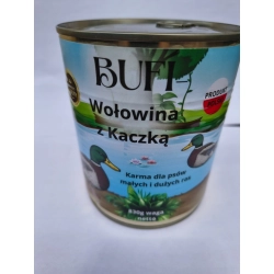 Karma Bufi Wołowina z kaczką 830g Podrobex