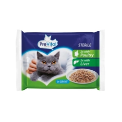 PREVITAL Sterile z drobiem w sosie 3+1 gratis (4x100g)