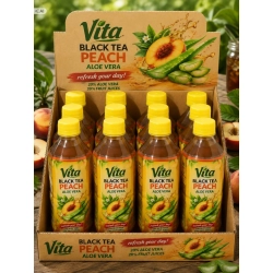 Zestaw 12 x 500ml napój herbaciany brzoskwiniowy z aloesem Vita Aloe Vera