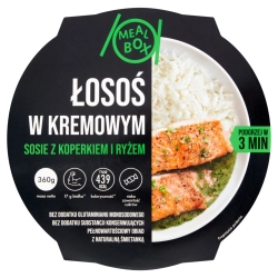 Łosoś w sosie kremowo-koperkowym z ryżem Meal Box 360 g