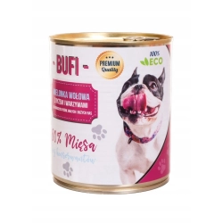 karma dla psa mielonka wołowa z ryżem i warzywami Bufi 830g Podrobex