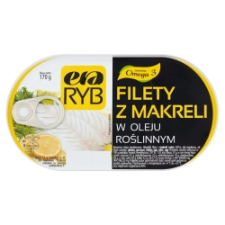 ERA RYB Filety z makreli w oleju roślinnym 170g Era Ryb 0,17 kg