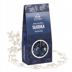 Słodka borówka w czekoladzie deserowej i białej 100g Bacówka