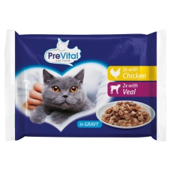 Mokra karma dla kota Prevital kurczak i cielęcina 4x100g