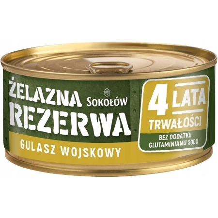 GULASZ WOJSKOWY 300G ŻELAZNA REZERWA 4 LATA TRWAŁOŚCI SOKOŁÓW