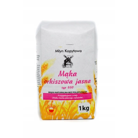 Mąka orkiszowa jasna typ 650 1 kg - Młyn Kopytowa