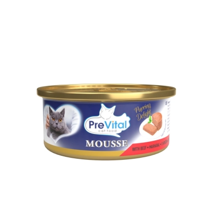 PreVital mini puszka - Mus dla dorosłych kotów z wołowiną 85g