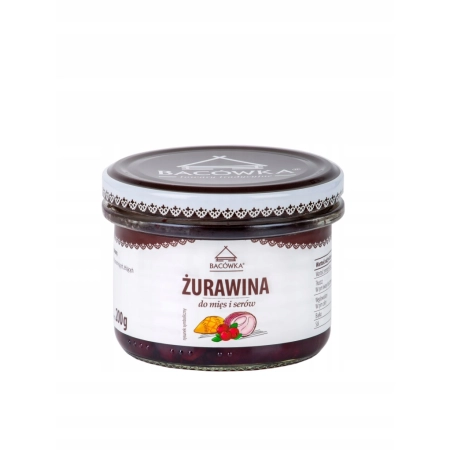 Super ŻURAWINA DO MIĘS I SERÓW BACÓWKA 200G (77% żurawiny błotnej)