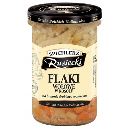 Flaki wołowe w rosole na bulionie drobiowo-wołowym 470g Spiclerz Rusiecki