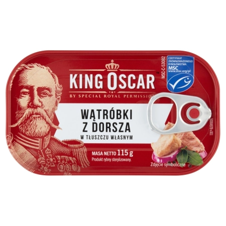 Wątróbki z dorsza w tłuszczu własnym King Oscar 0,115 kg