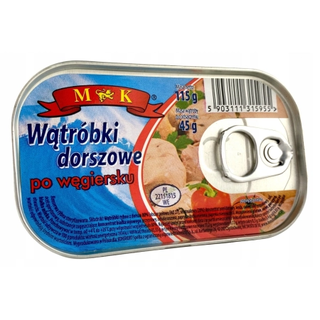 Wątróbki dorszowe po węgiersku MK 0,115 kg