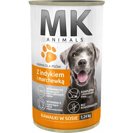 MK Animals karma mokra dla psa Medium indyk 1,24 kg
