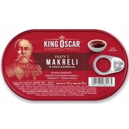 FILETY Z MAKRELI W SOSIE BBQ 160G KING OSCAR