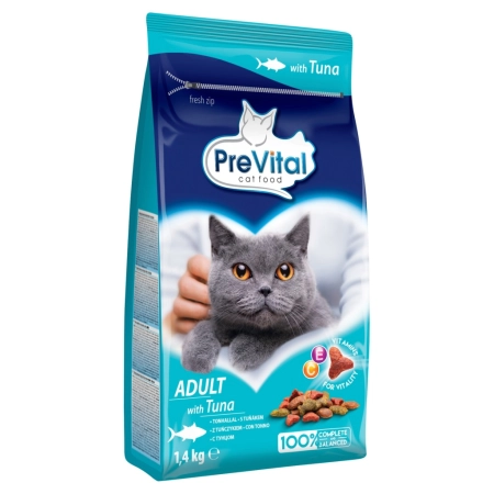 PREVITAL Pełnoporcjowa sucha karma dla dorosłych kotów z Tuńczykiem 1,4kg
