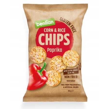 Chipsy kukurydziano-ryżowe - Papryka Benlian 50g