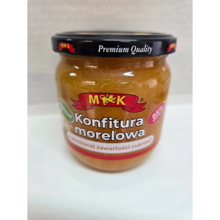 Konfitura morelowa 425g o obniżonej zawartości cukrów MK