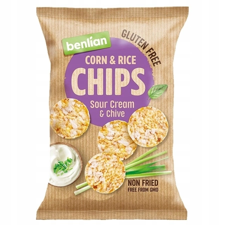 CHIPS Sour Cream and Chive- Chips kukurydziano-ryżowe śmietank-szczypi 50g
