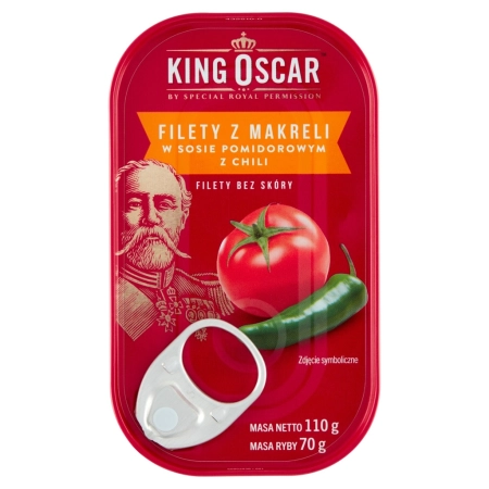Filety z makreli w sosie pomidorowym z chili King Oscar 0,11 kg