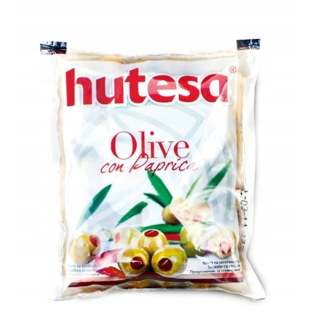 Oliwki drylowane z pastą paprykową HUTESA woreczek 180g