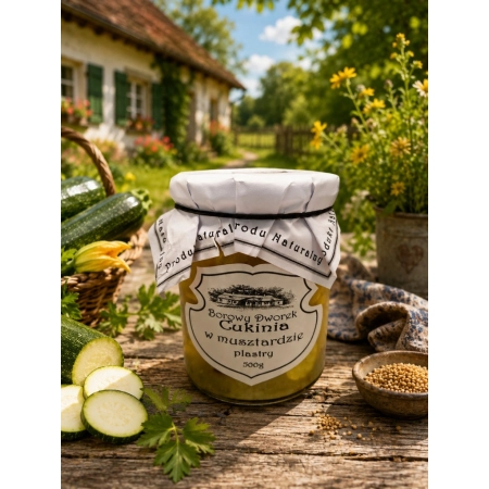 Cukinia w musztardzie plastry 500g Borowy Dworek
