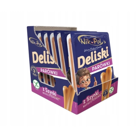 Zestaw 8x Deliski Parówki z szynki 220g ( 8x 220g) bezglutenowe