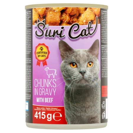 Suri Cat Karma dla kotów kawałki mięsne z wołowiną w sosie 415 g