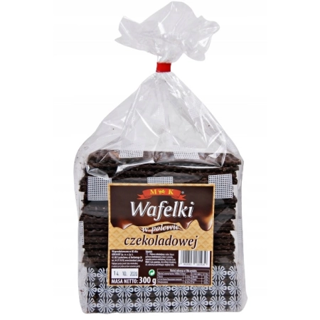 Wafelki w polewie o smaku czekoladowym 300g MK