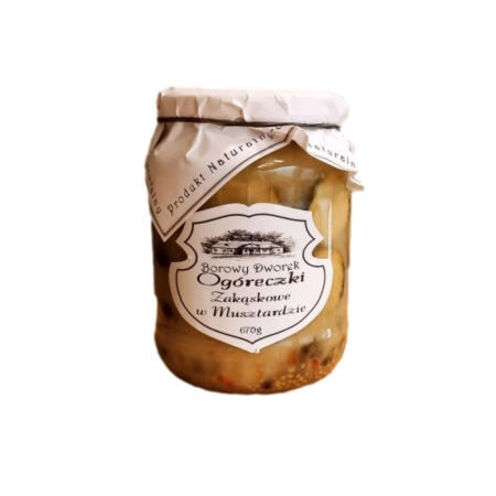 Ogórki w musztardzie 640g Borowy Dworek regionalne, naturalne