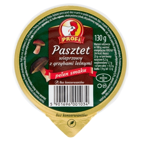 Pasztet wieprzowy z grzybami leśnymi 130g Alu Profi