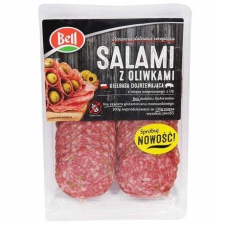 Salami z oliwkami plastry 80 g Bell