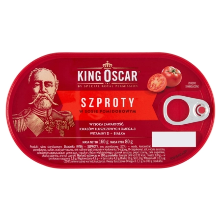 Szproty w sosie pomidorowym 160 g King Oscar