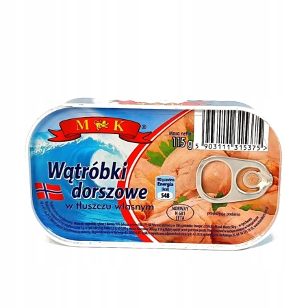 Wątróbki z dorsza w tłuszczu własnym innag1 0,115 kg