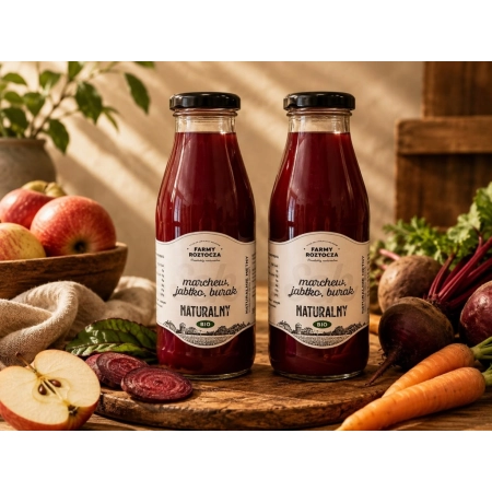 BIO sok jabłko, burak, marchew 250ml Farmy Roztocza NATURALNY