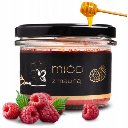 Miód Wielokwiatowy z Maliną Naturalny Pyszny Smak Produkt Polski BONA 245G
