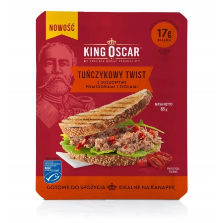 King Oskar Tuńczykowy twist z suszonymi pomidorami i ziołami 85g